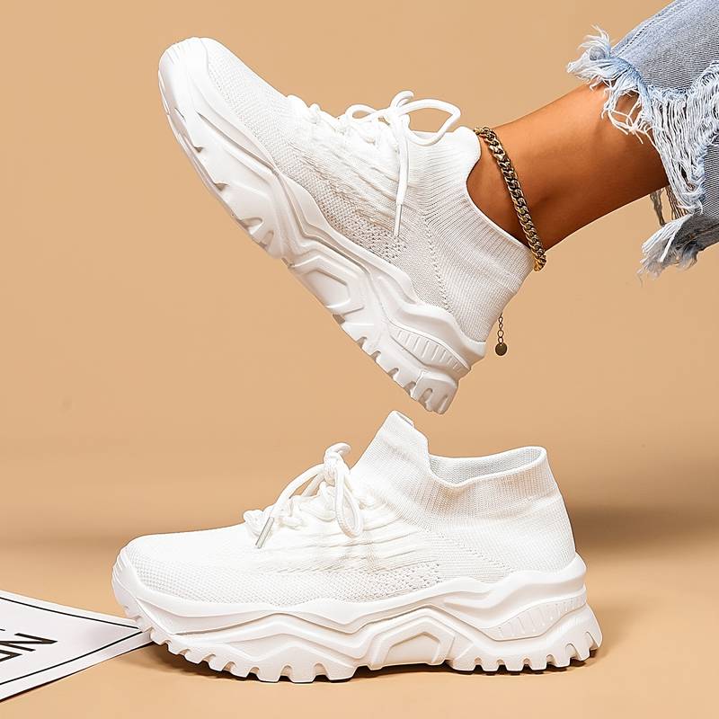 Women's Chunky Trainers – Sock-Fit Upper, Comfy Everyday Style