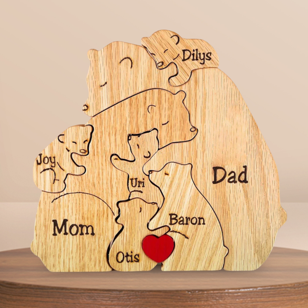 Personalized Wooden Bears Family Puzzle