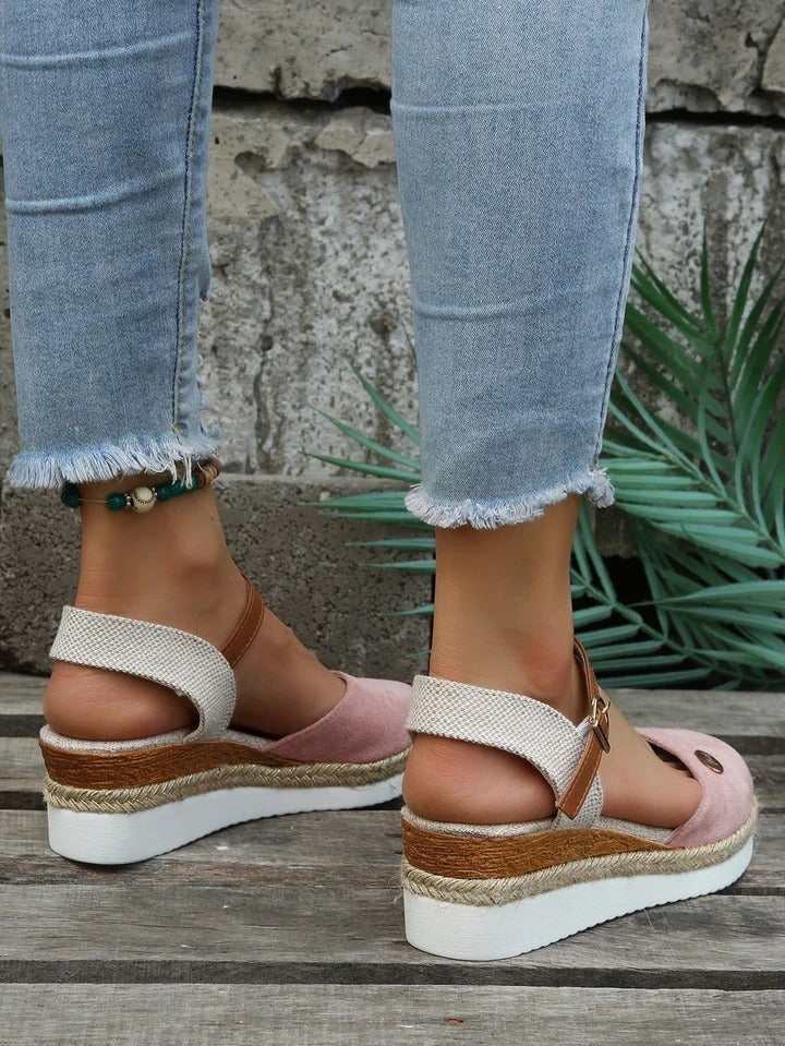 Women's Wedge Sandals – Closed Toe Ankle Strap, Comfy Summer Holiday Shoes