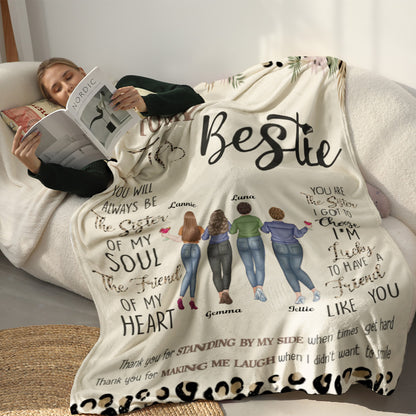 To my bestie - Sister Of Soul Friend Of Heart - Personalized Premium Blanket - Ver 2™