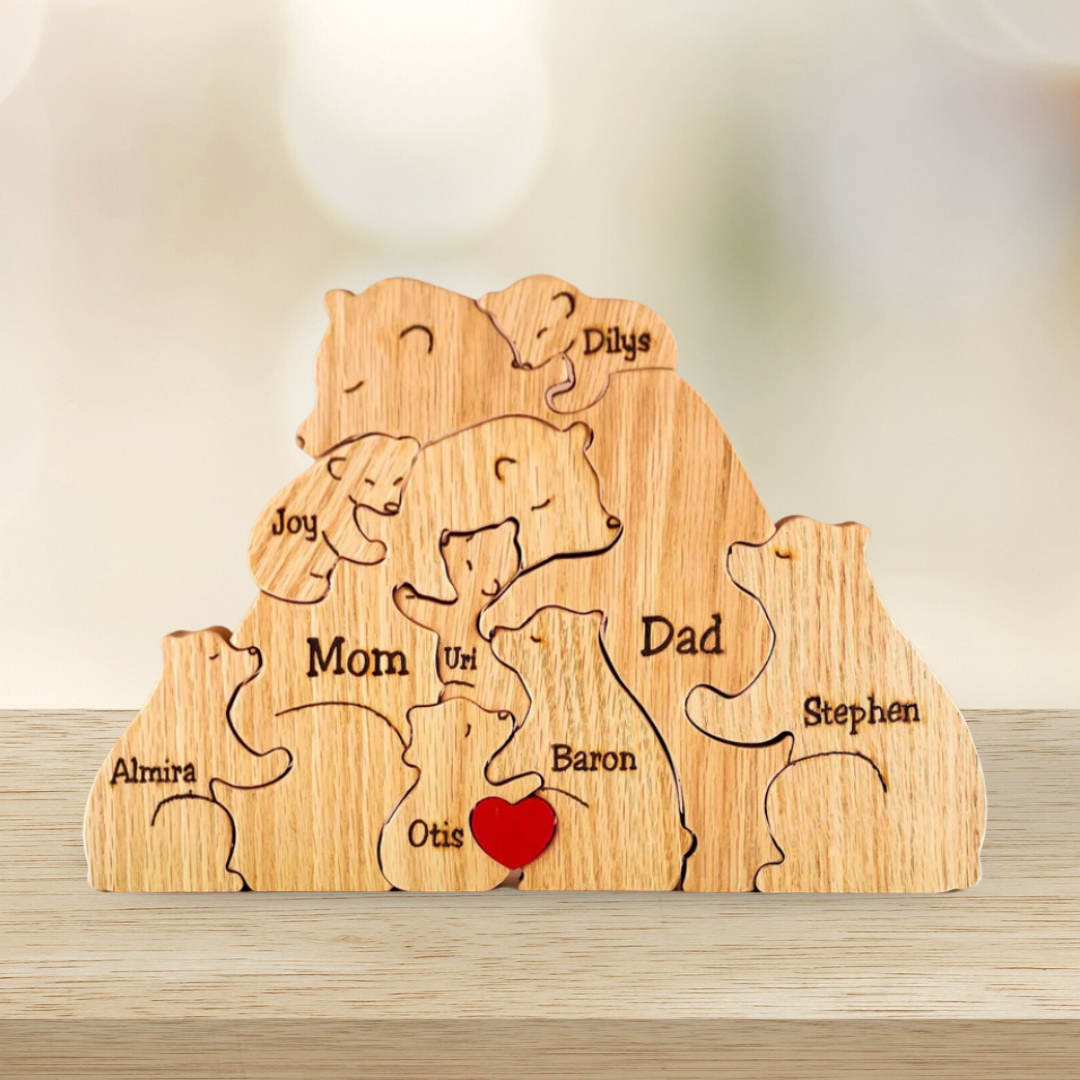 Personalized Wooden Bears Family Puzzle