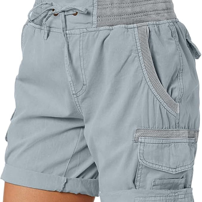 Women's Cargo Shorts – Elasticated Waist, Relaxed Fit Summer Shorts