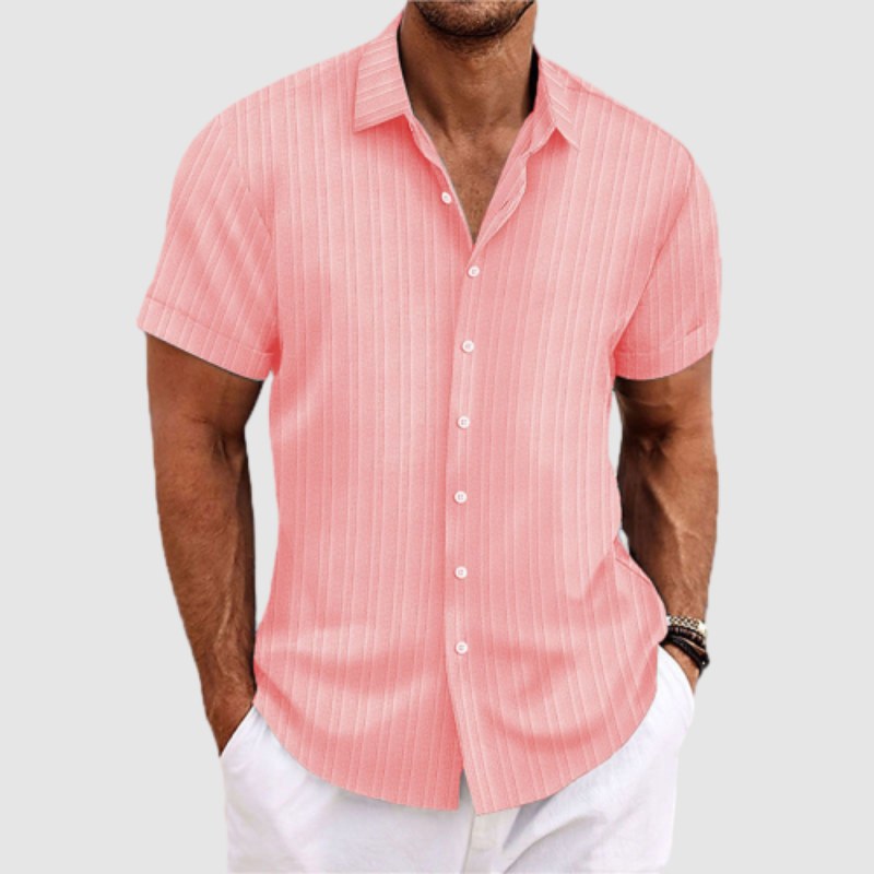 Men's Linen Shirt – Striped, Relaxed Fit Summer Holiday