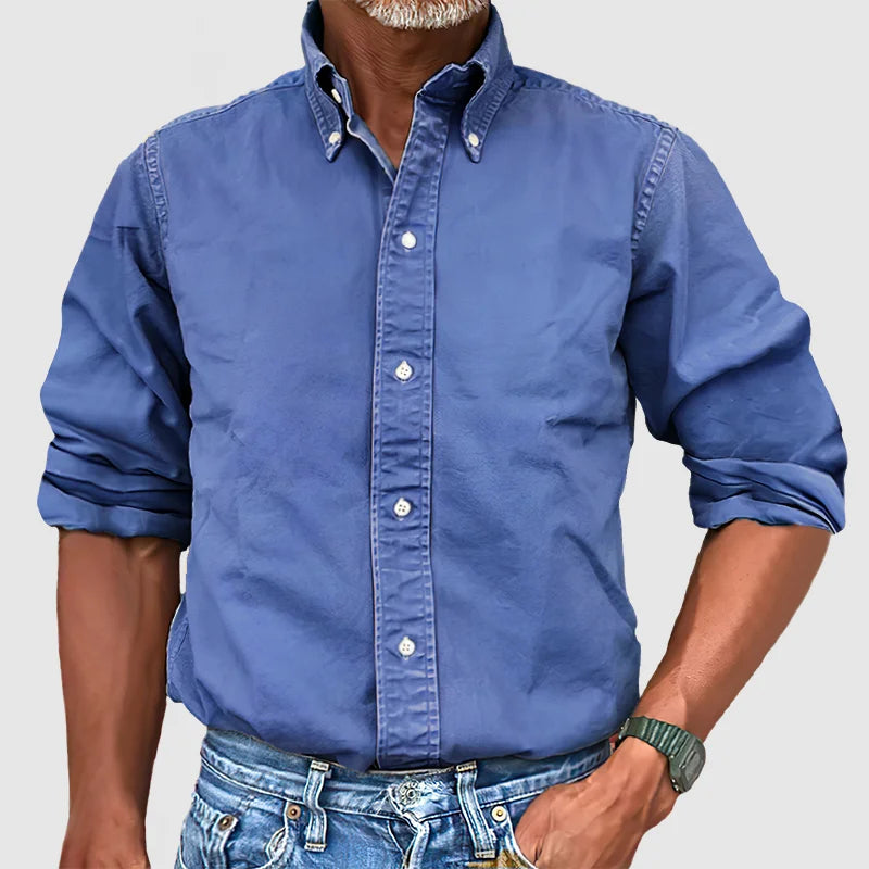Men's Casual Shirt – Button-Down Collar, Classic Fit Smart Casual