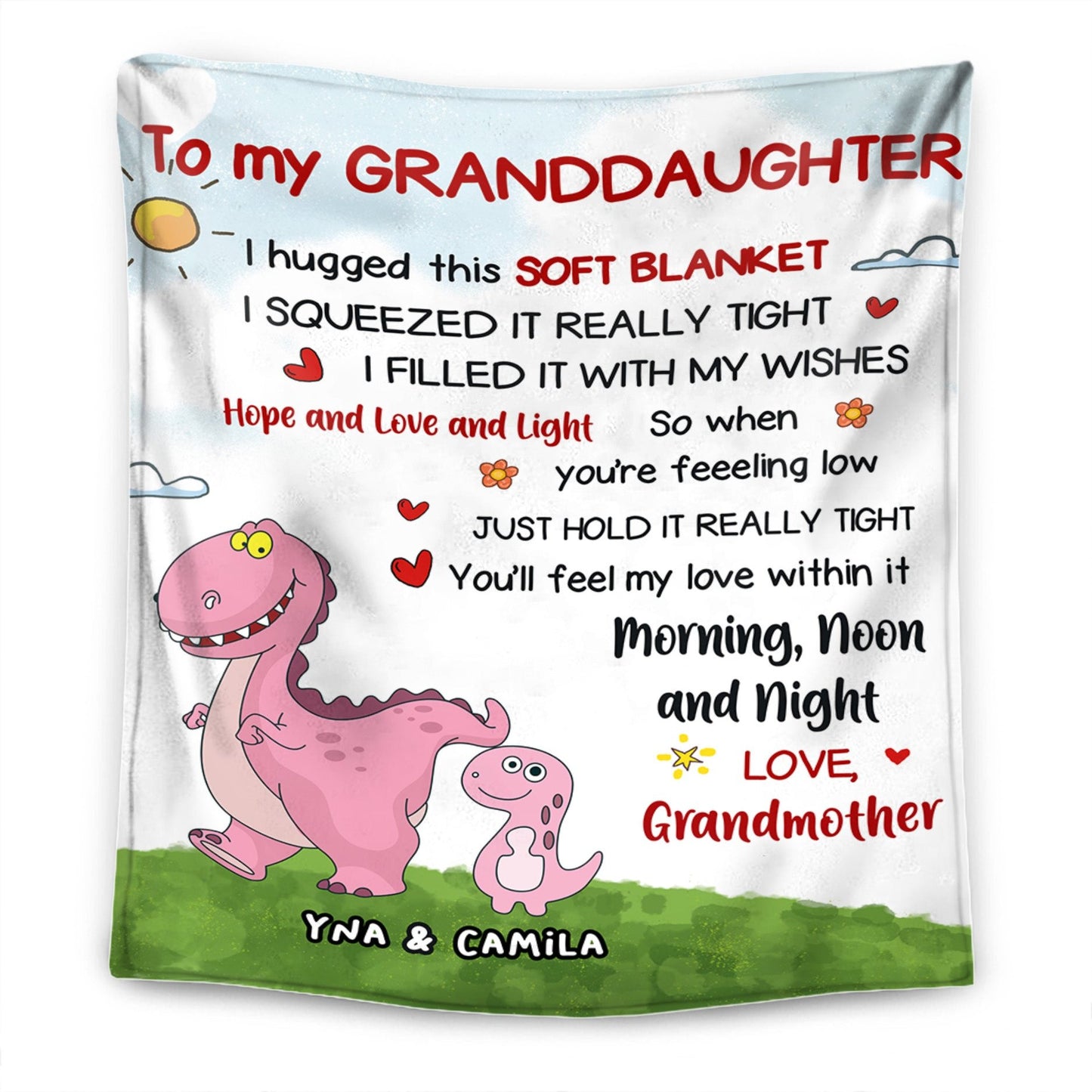 To my granddaughter/grandson - Personalized Dinosaur Themed Premium Blanket™