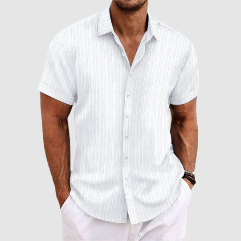 Men's Linen Shirt – Striped, Relaxed Fit Summer Holiday