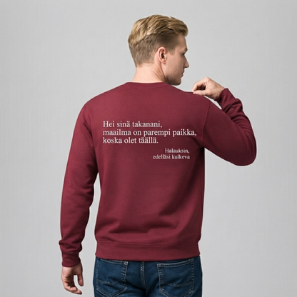 Sinä riität. -collegepaita