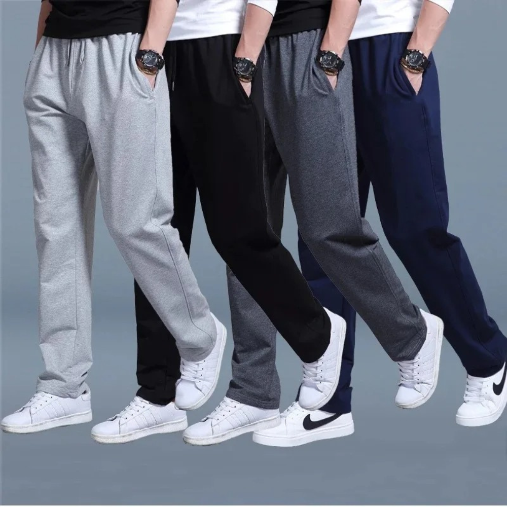 Men's Cotton Joggers – Drawstring, Straight Fit Loungewear Trousers