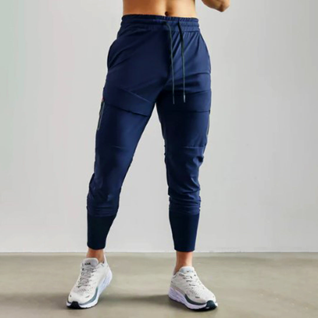 Men's Tech Trousers – Zipped Pocket, Tapered Fit Athleisure Wear