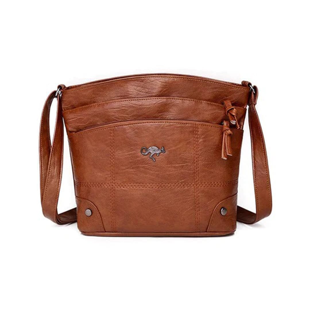 Vintage Faux Leather Crossbody Bag with Adjustable Strap
