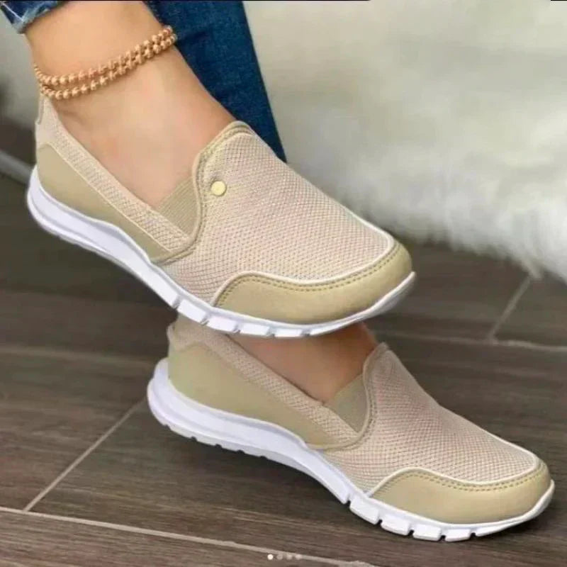 Womens Slip-On Trainers – Breathable Mesh, Comfy Everyday Casual Shoes