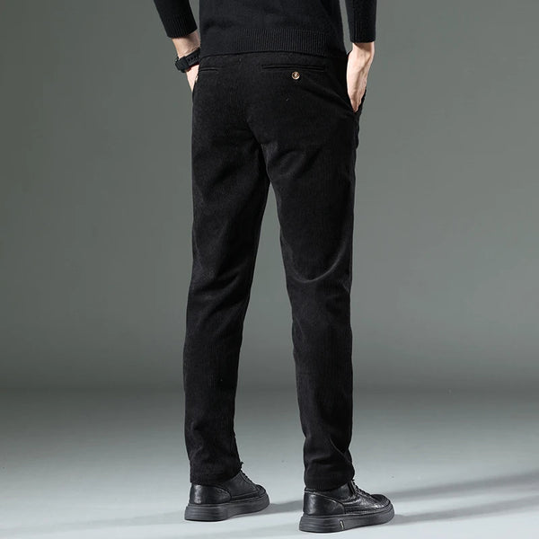 Men's Corduroy Trousers – Thermal Lined, Straight Fit Smart Casual Wear