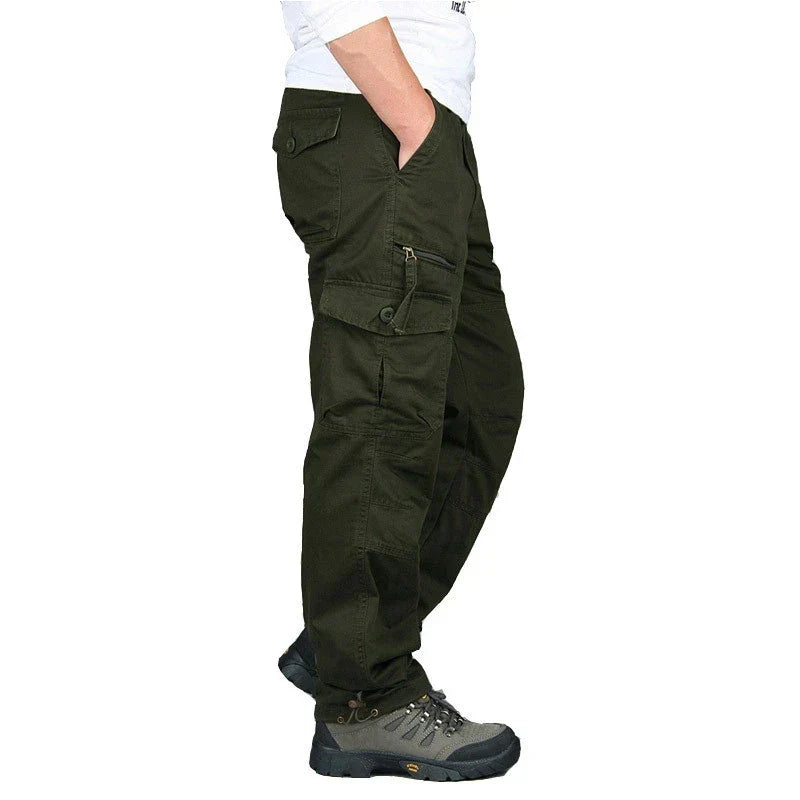Men's Cargo Trousers – Multi-Pocket Utility, Regular Fit Casual Workwear