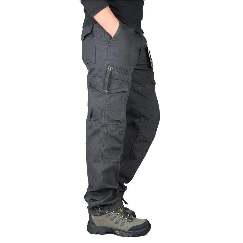 Men's Cargo Trousers – Multi-Pocket Utility, Regular Fit Casual Workwear