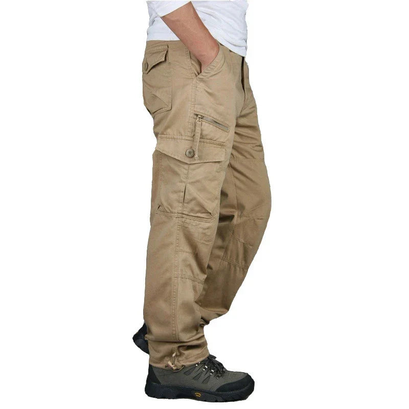 Men's Cargo Trousers – Multi-Pocket Utility, Regular Fit Casual Workwear