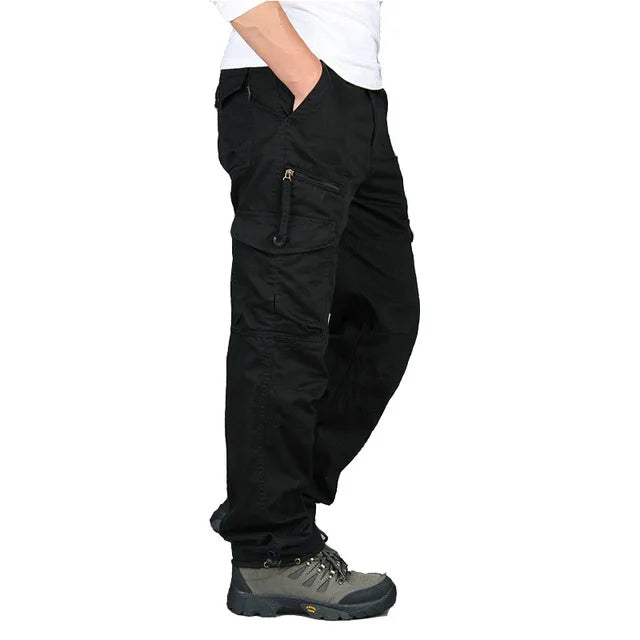 Men's Cargo Trousers – Multi-Pocket Utility, Regular Fit Casual Workwear