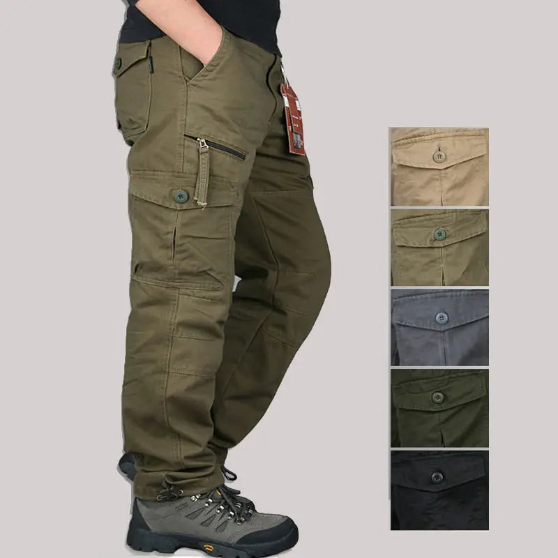 Men's Cargo Trousers – Multi-Pocket Utility, Regular Fit Casual Workwear