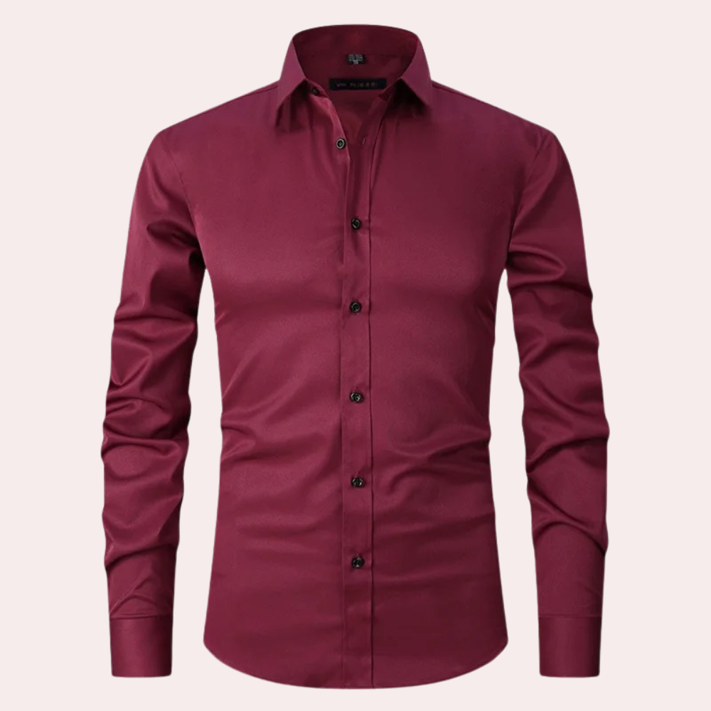 Men's Formal Shirt – Easy Care, Slim Fit Stretch Business Office