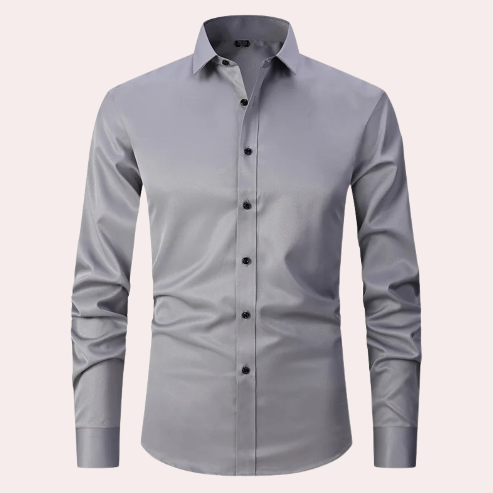 Men's Formal Shirt – Easy Care, Slim Fit Stretch Business Office