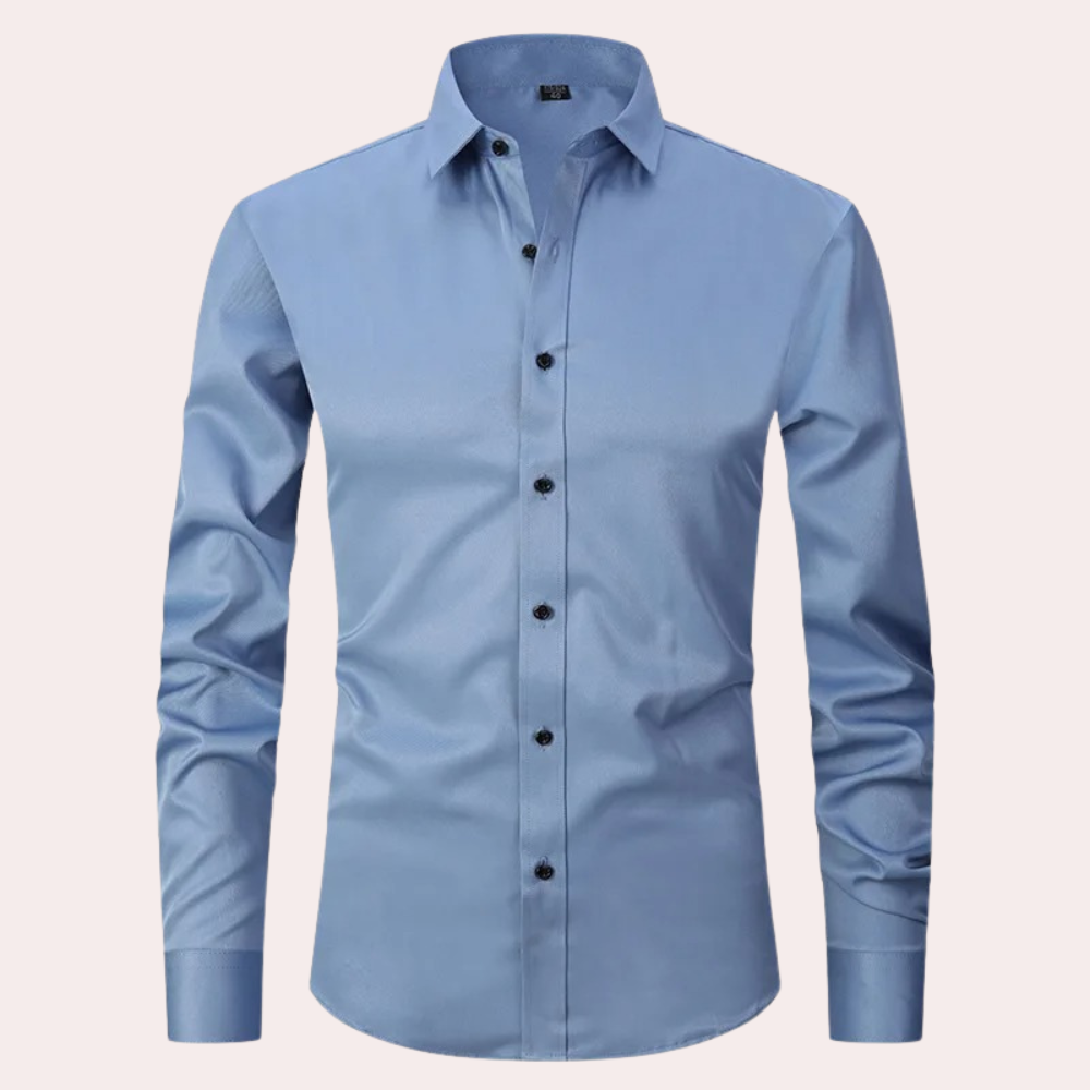 Men's Formal Shirt – Easy Care, Slim Fit Stretch Business Office