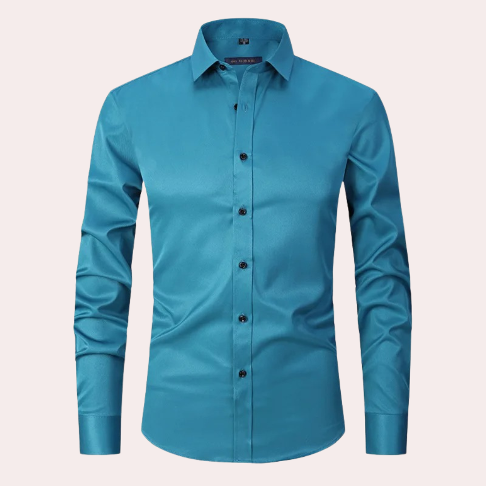 Men's Formal Shirt – Easy Care, Slim Fit Stretch Business Office