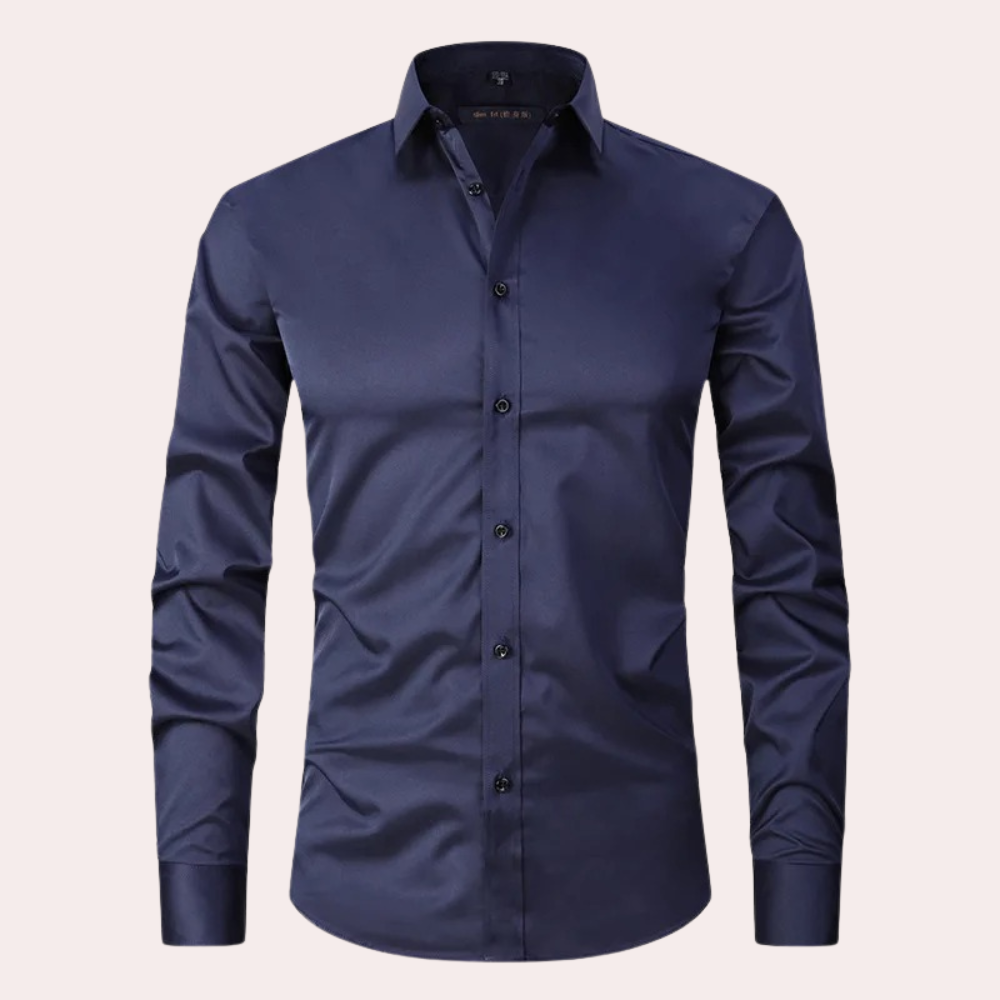 Men's Formal Shirt – Easy Care, Slim Fit Stretch Business Office