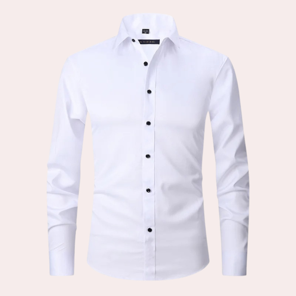 Men's Formal Shirt – Easy Care, Slim Fit Stretch Business Office