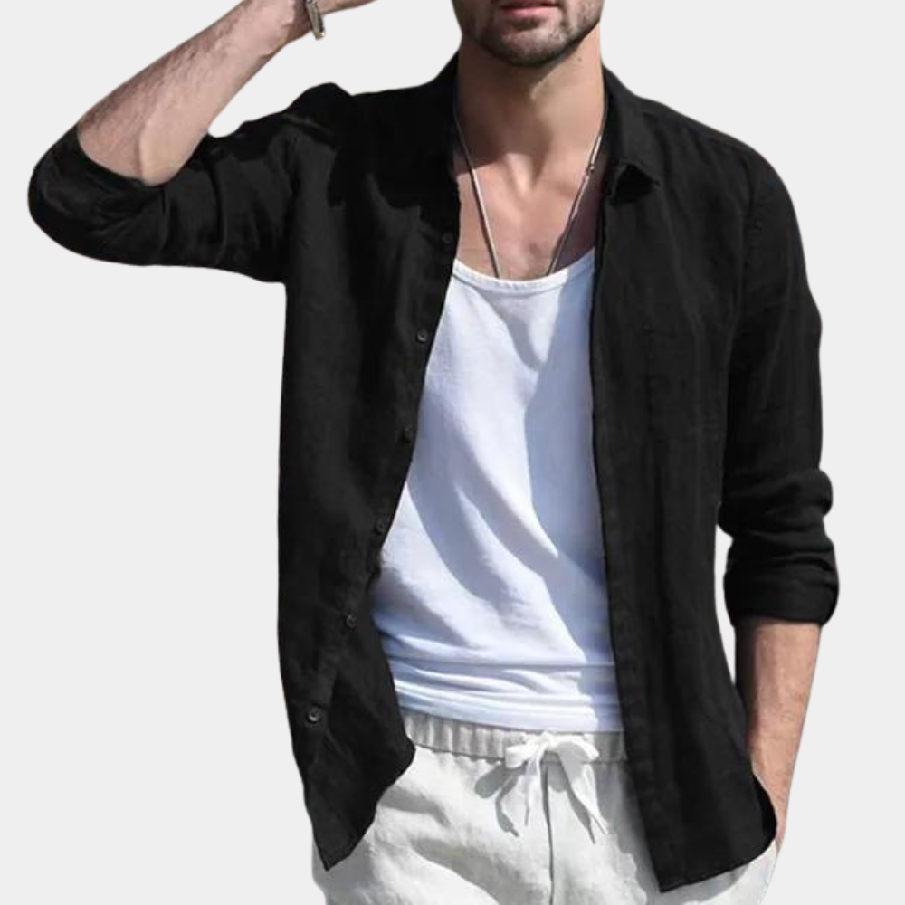 Men's Casual Linen Shirt – Button-Down, Breathable Smart Casual Wear