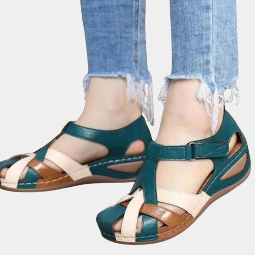 Women's Sandals – Cross Strap Design, Cushioned Fit Summer Everyday Wear