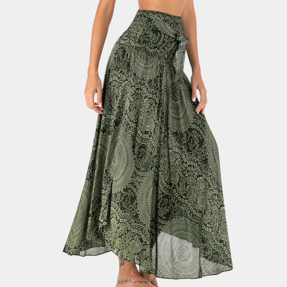 Womens Convertible Maxi Skirt – Mandala Print, Flowy Boho Festival Wear