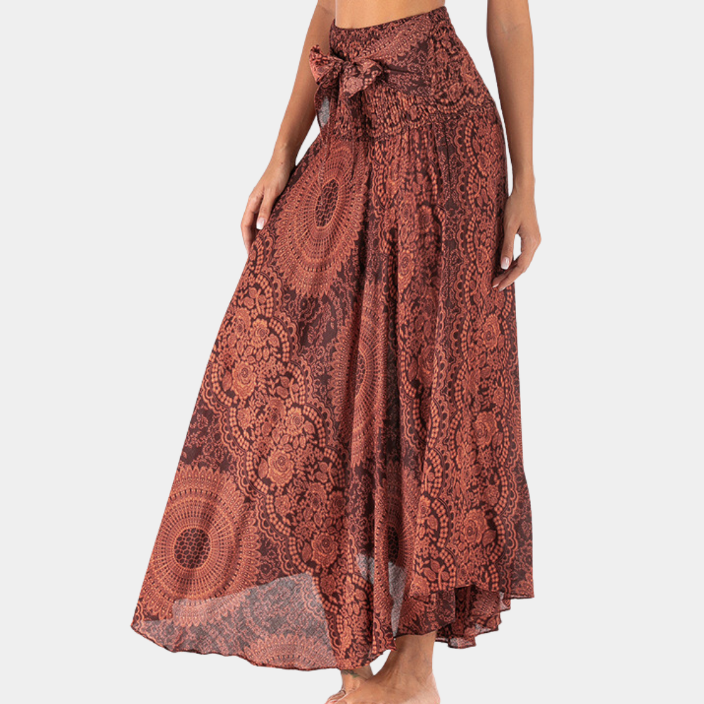Womens Convertible Maxi Skirt – Mandala Print, Flowy Boho Festival Wear