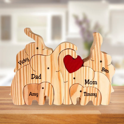 Elephant Puzzle - Gift For Family - Personalized Wooden Puzzle