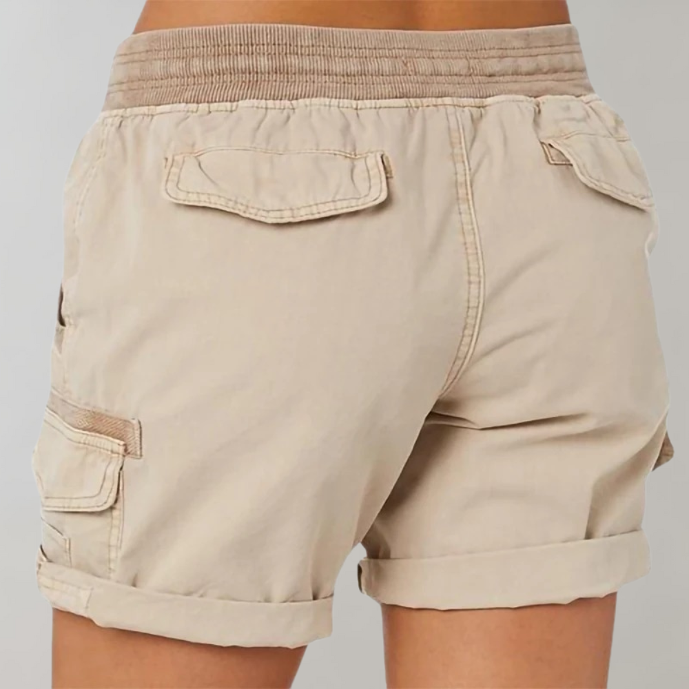 Women's Cargo Shorts – Elasticated Waist, Relaxed Fit Summer Shorts