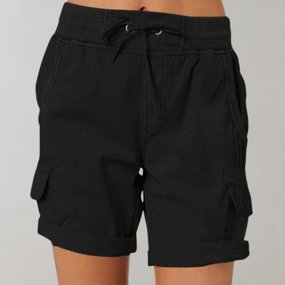 Women's Cargo Shorts – Elasticated Waist, Relaxed Fit Summer Shorts