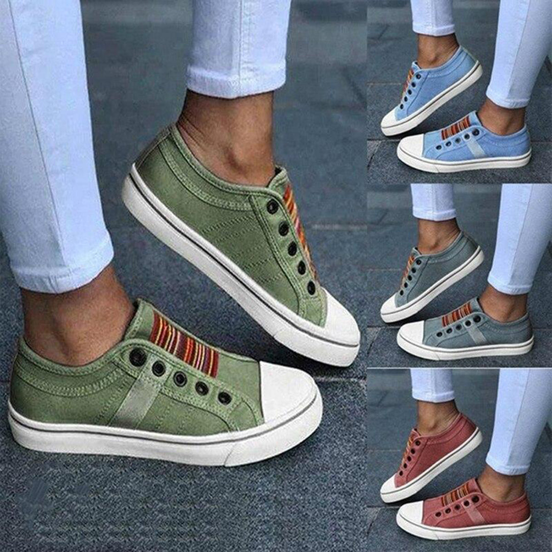 Women's Platform Trainers – Slip-On Design, Chunky Sole Everyday Wear