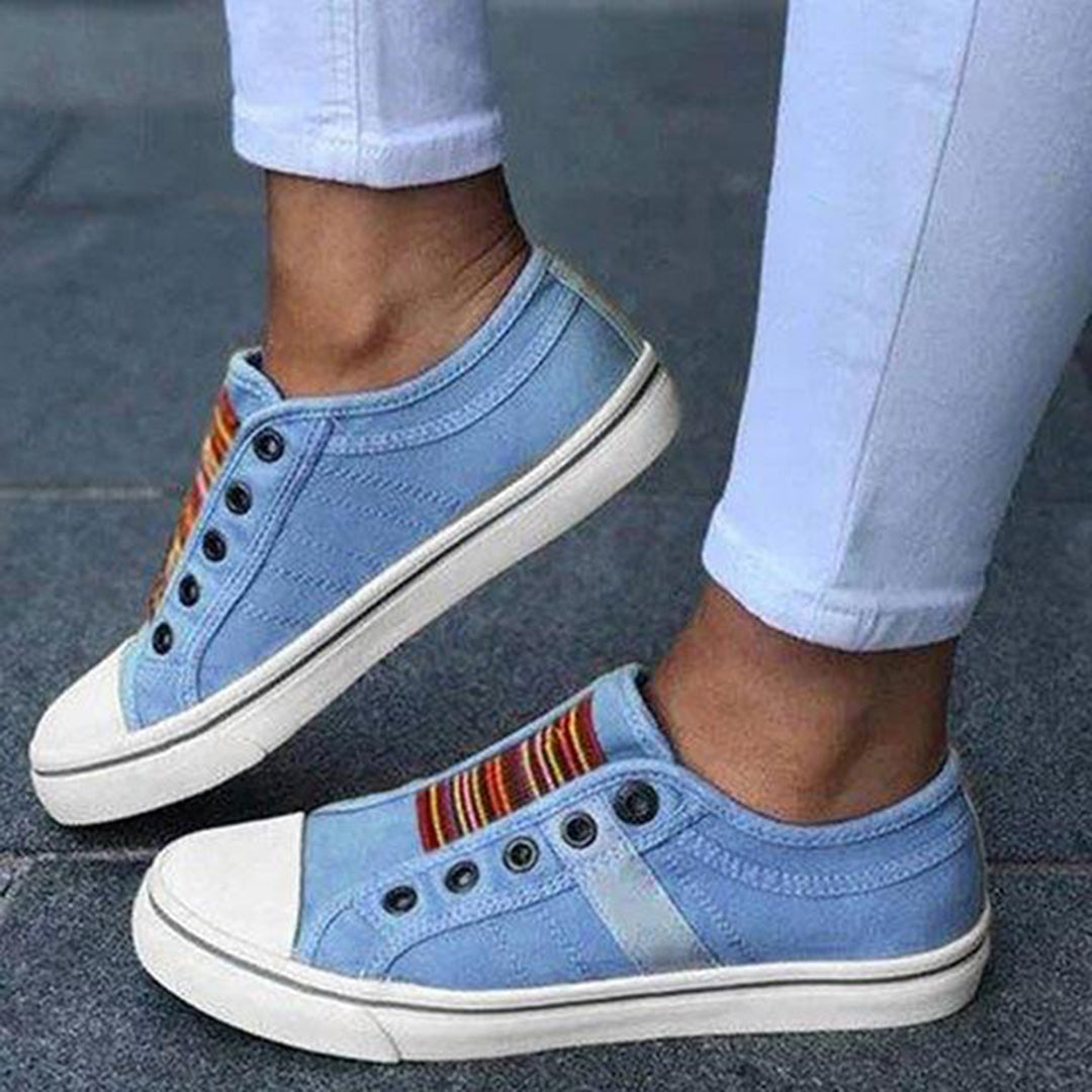 Women's Platform Trainers – Slip-On Design, Chunky Sole Everyday Wear