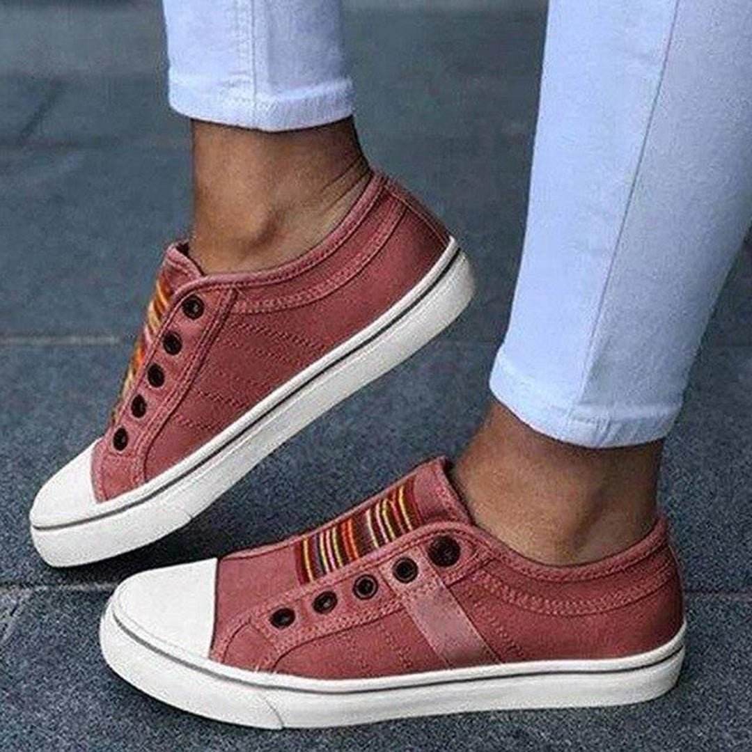Women's Platform Trainers – Slip-On Design, Chunky Sole Everyday Wear
