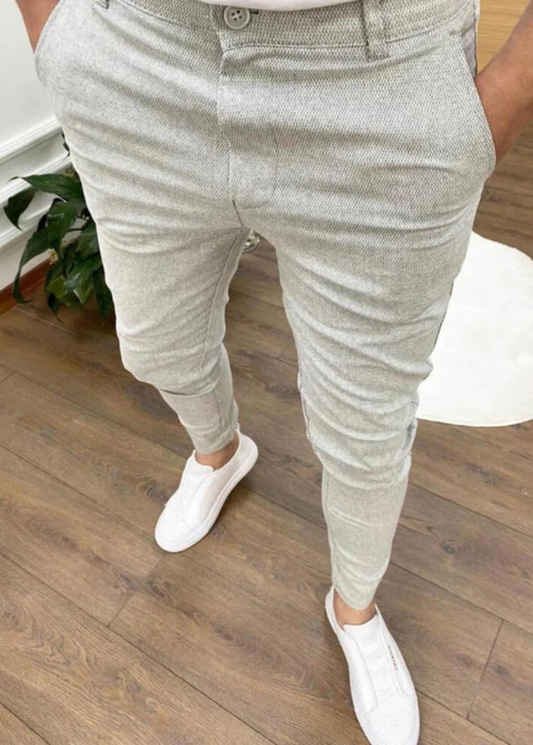 Men's Trousers – Stretch Chino Look , Slim Fit Tapered Smart Casual Wear