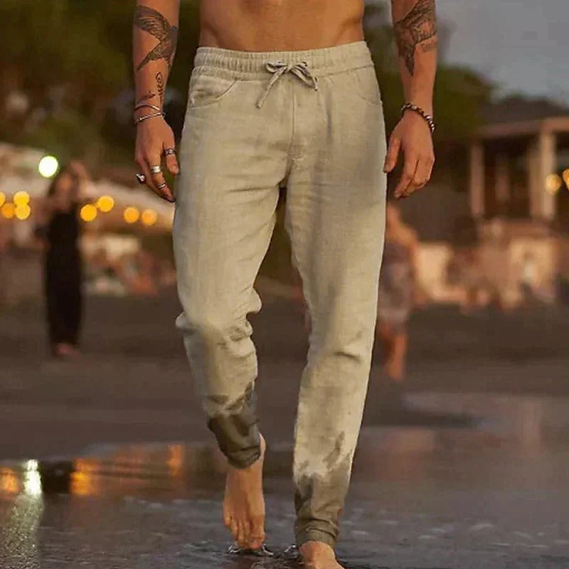 Men's Drawstring Trousers – Lightweight, Relaxed Fit Casual Loungewear