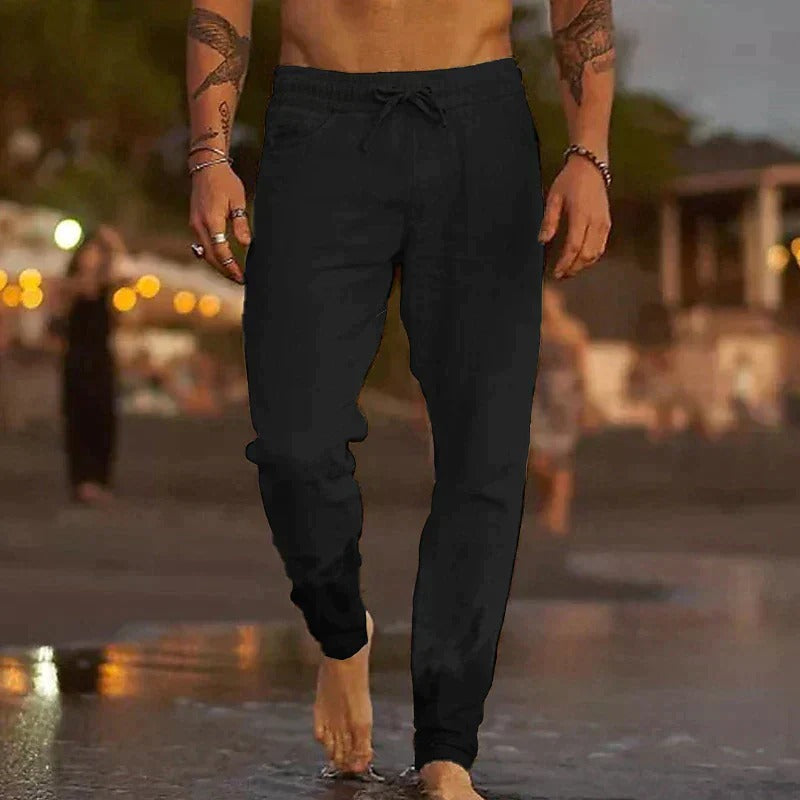 Men's Drawstring Trousers – Lightweight, Relaxed Fit Casual Loungewear