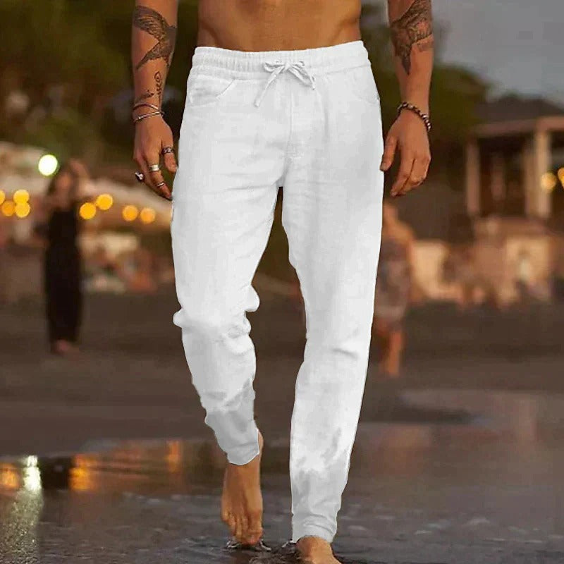 Men's Drawstring Trousers – Lightweight, Relaxed Fit Casual Loungewear