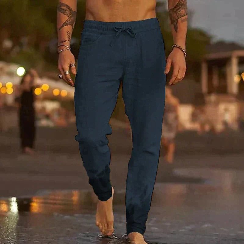 Men's Drawstring Trousers – Lightweight, Relaxed Fit Casual Loungewear