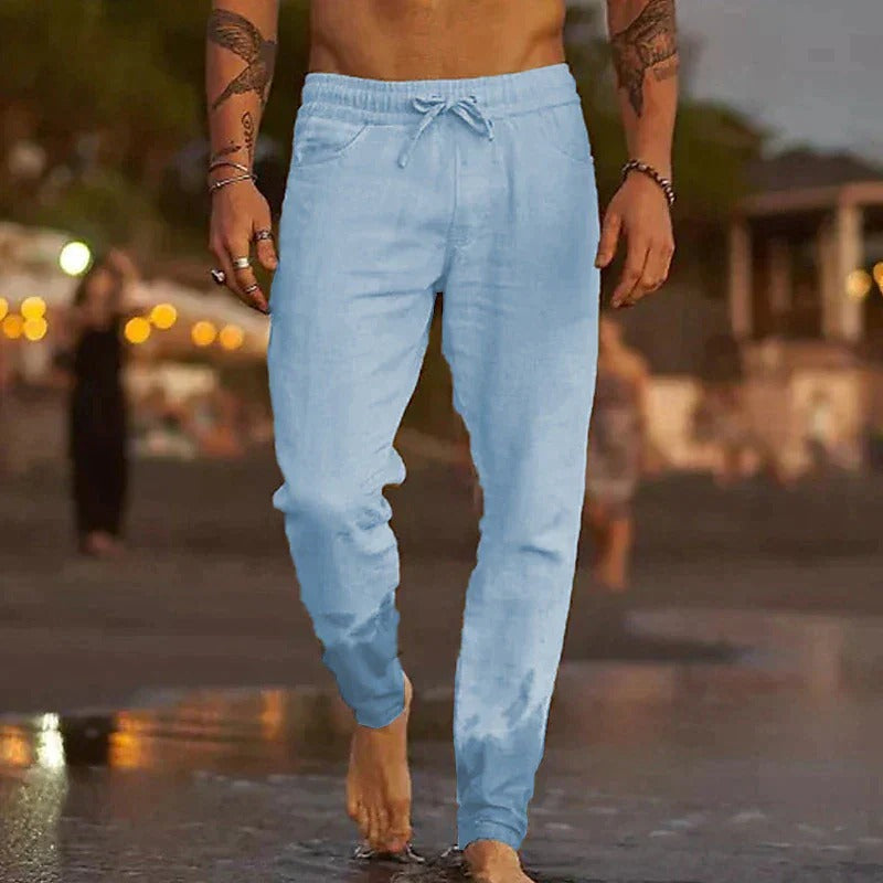 Men's Drawstring Trousers – Lightweight, Relaxed Fit Casual Loungewear