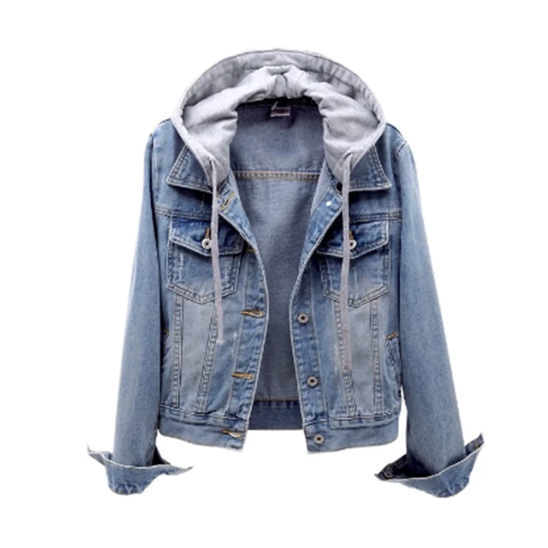 Women's Denim Jacket – Hooded, Relaxed Fit Casual Streetwear