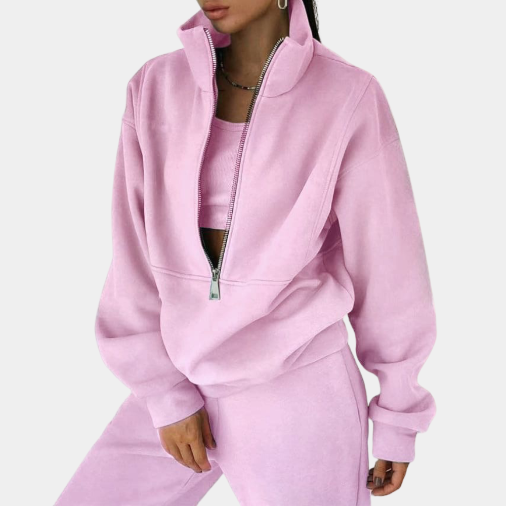 Women's Tracksuit – Half Zip, Oversized Loungewear