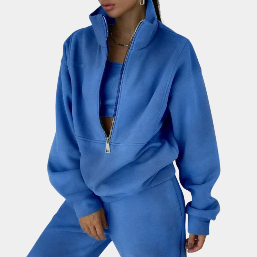 Women's Tracksuit – Half Zip, Oversized Loungewear