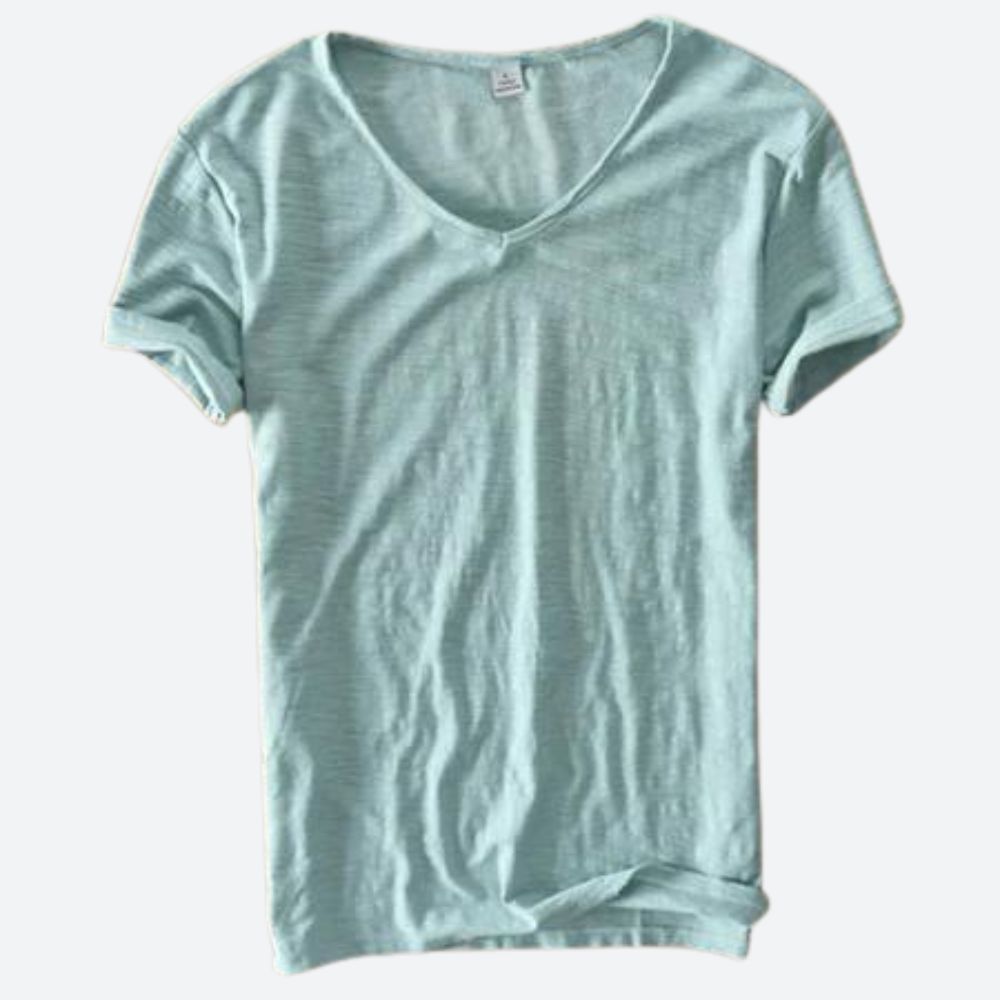 Men's Crew Neck T-Shirt – Slub Cotton, Slim Fit Casual Essential
