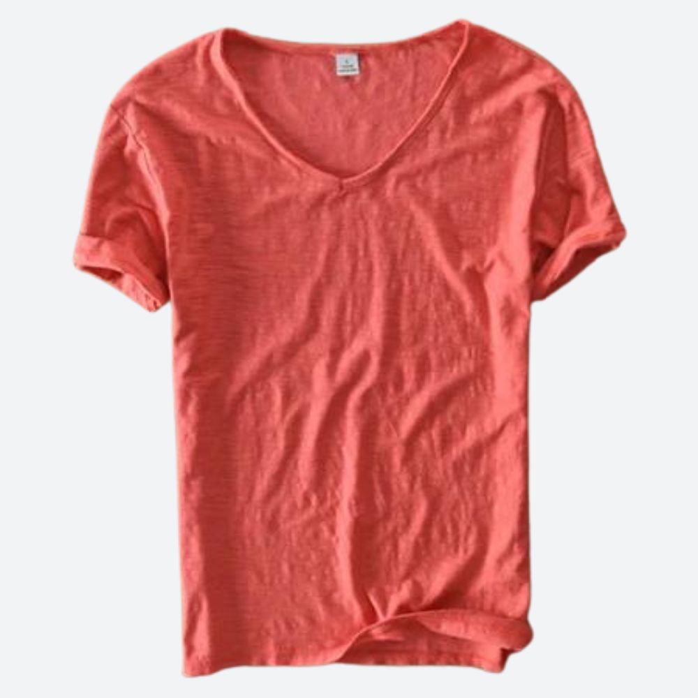 Men's Crew Neck T-Shirt – Slub Cotton, Slim Fit Casual Essential
