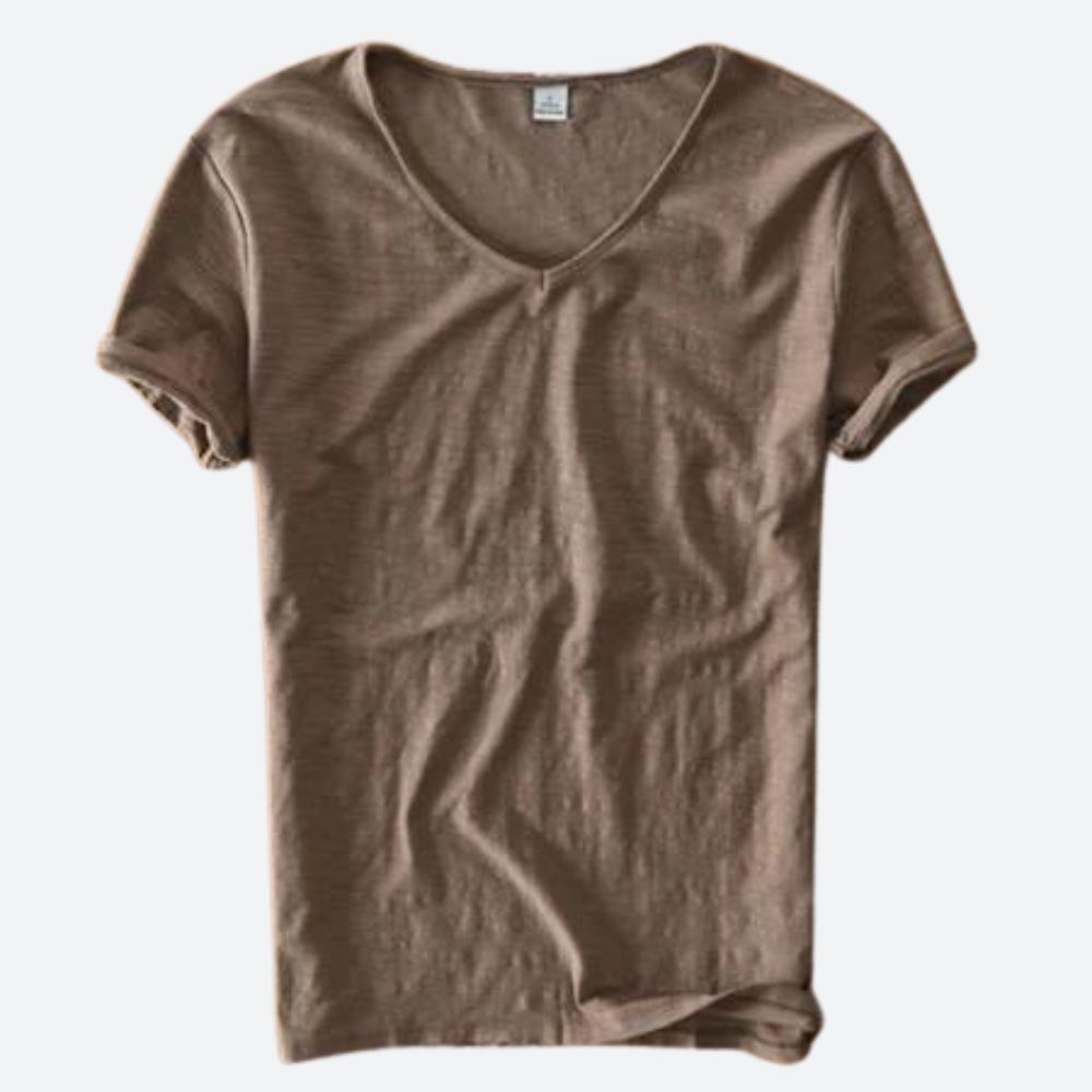 Men's Crew Neck T-Shirt – Slub Cotton, Slim Fit Casual Essential