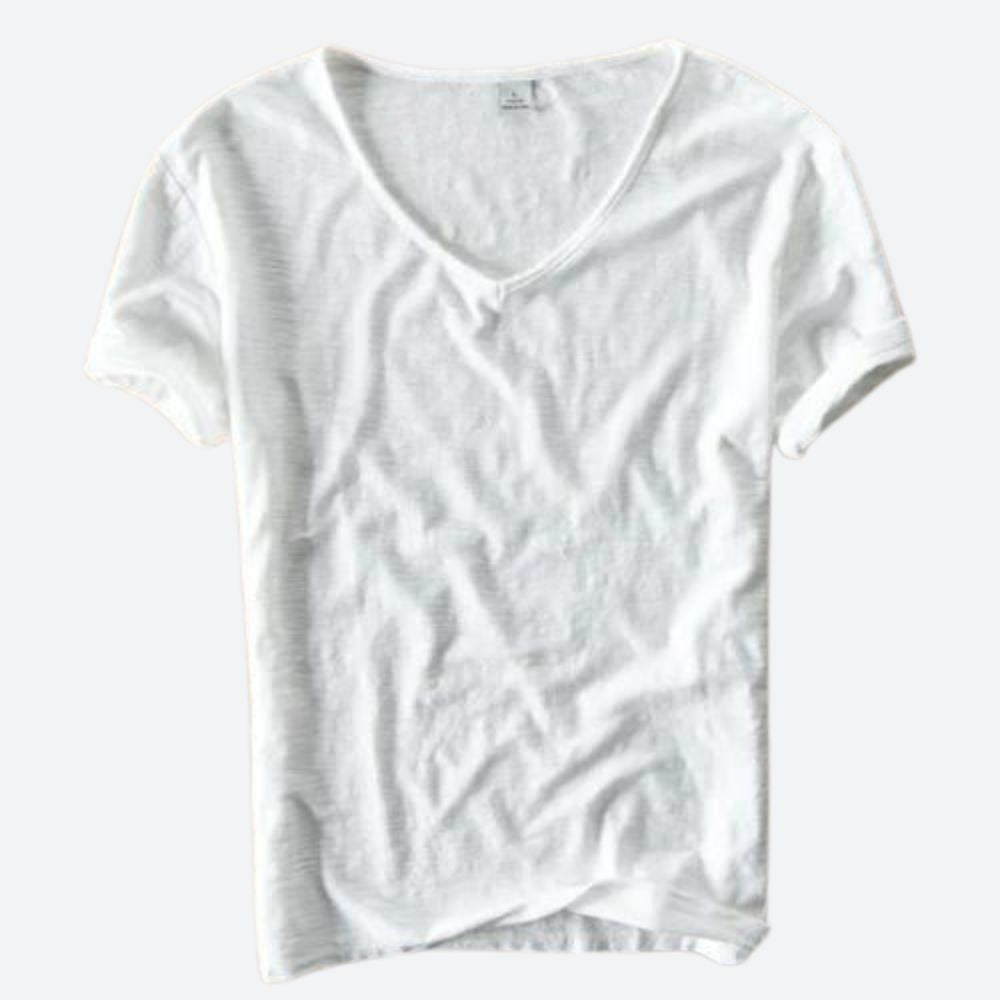 Men's Crew Neck T-Shirt – Slub Cotton, Slim Fit Casual Essential